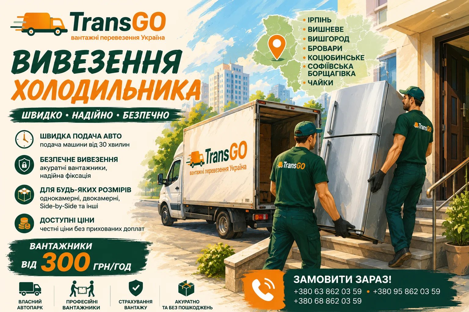 Вывоз холодильника в Киеве с грузчиками TransGO — вынос, спуск без лифта, загрузка, перевозка и утилизация холодильников по Киеву, Киевской области и Украине